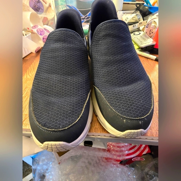 PRELOVED Sz 11 Men's Navy Mesh SKECHERS Hands Free Swift Fit Memory Foam - Picture 1 of 11